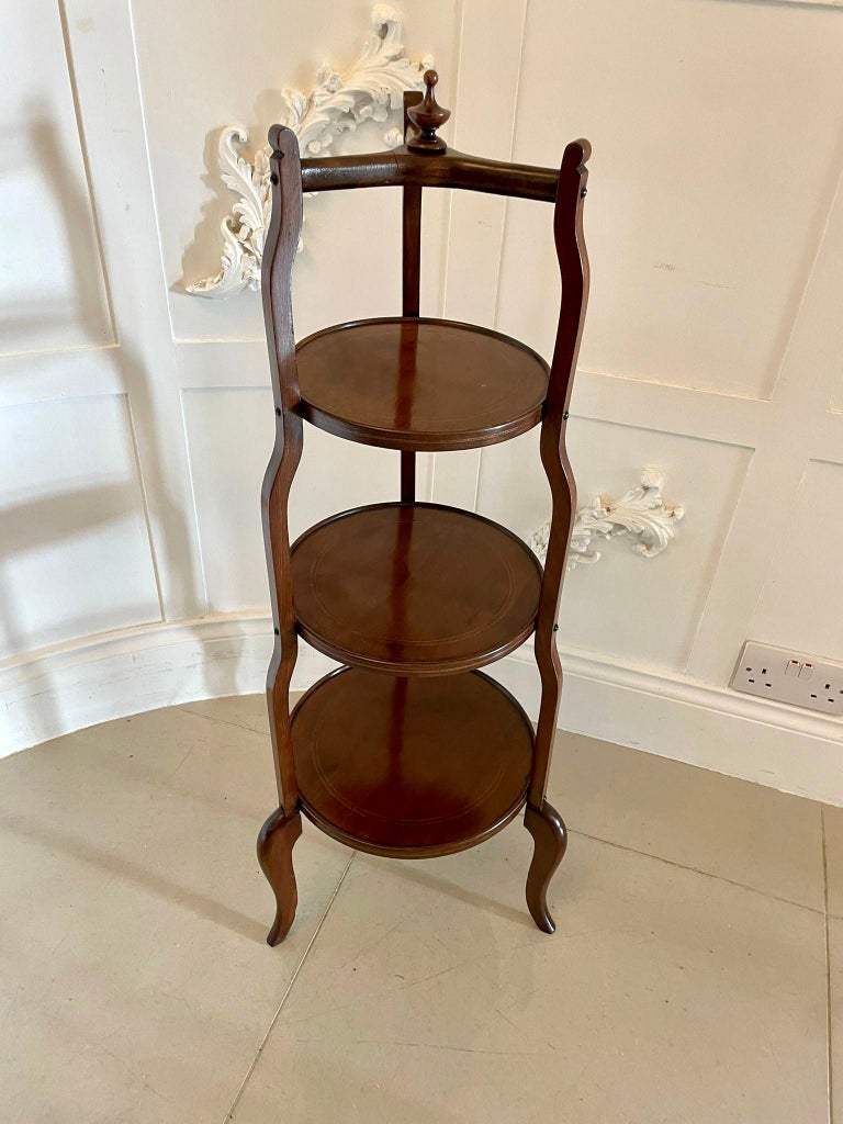 Antique Edwardian Three Tier Cake Stand For Sale at 1stDibs