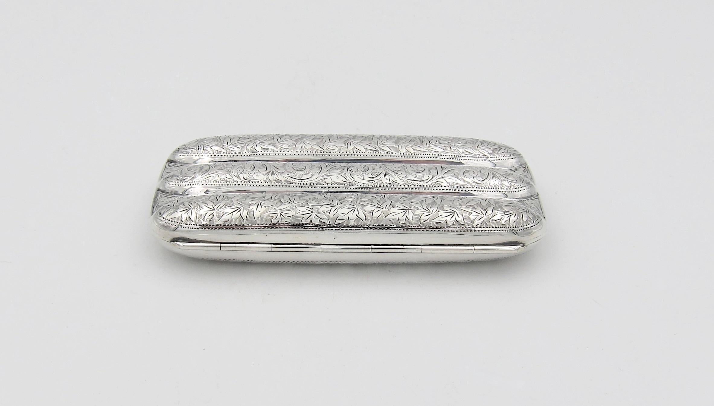 Antique Edwardian Three Tube Sterling Silver Cigar Case From William Aitken 1901 1