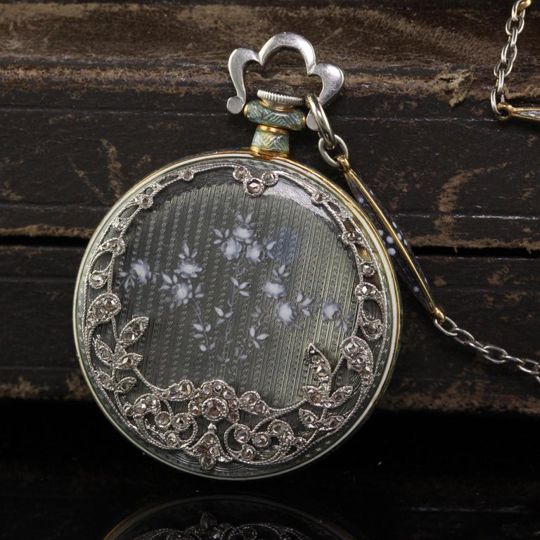 Antique Edwardian Tiffany and Co Platinum Guilloche Enamel  display picture 1