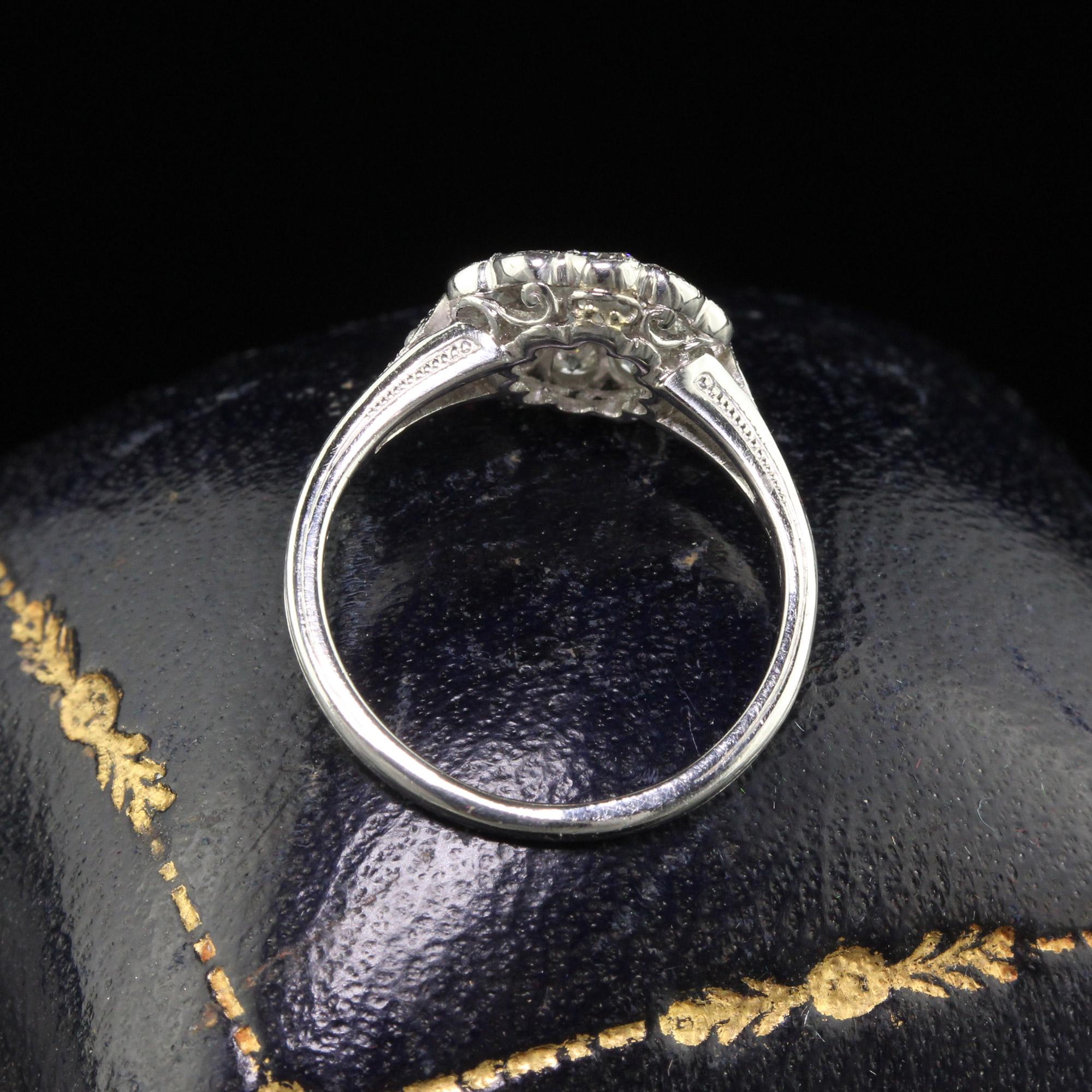 Women's Antique Edwardian Tiffany and Co Platinum Old Euro Diamond Engagement Ring