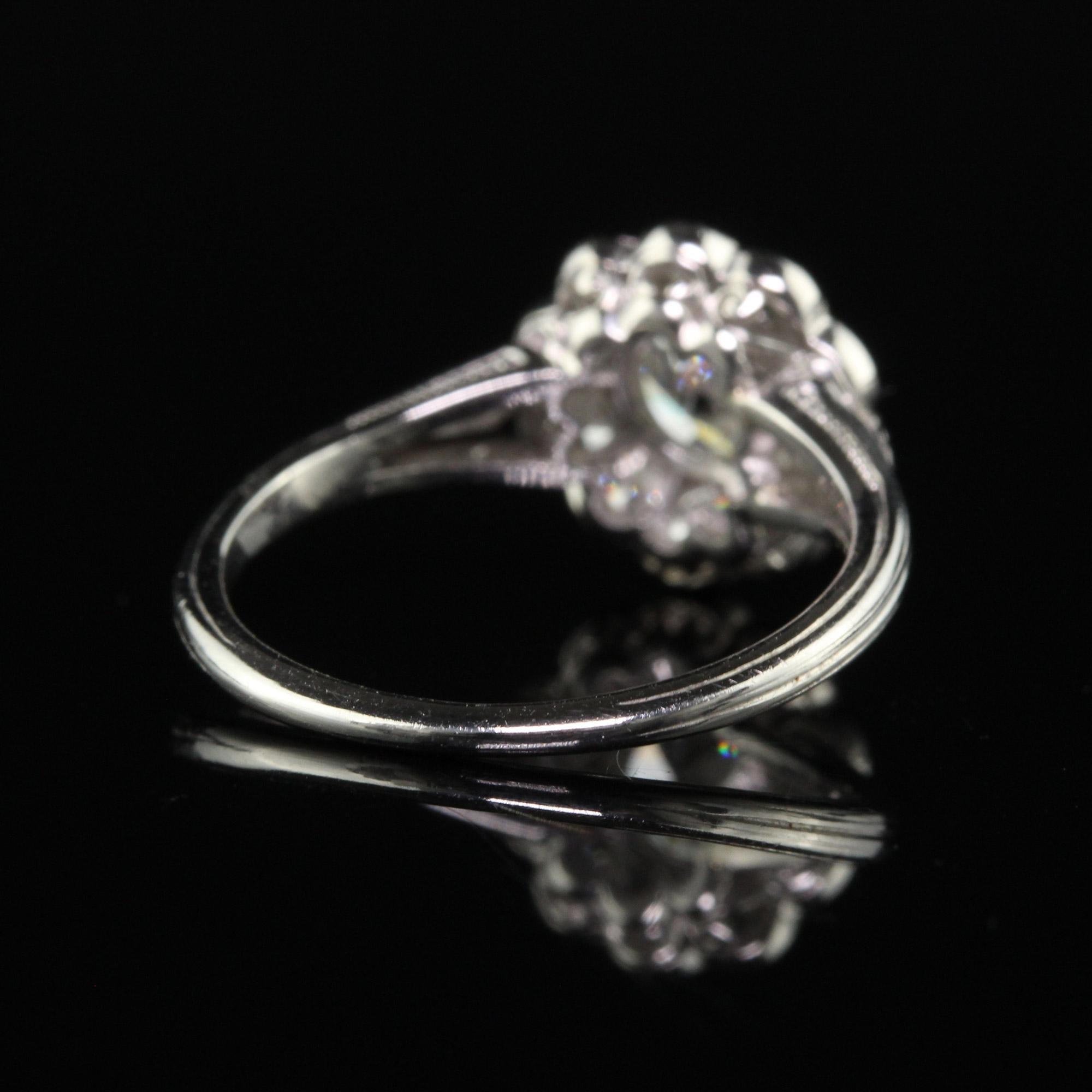 Antique Edwardian Tiffany and Co Platinum Old Euro Diamond Engagement Ring 2