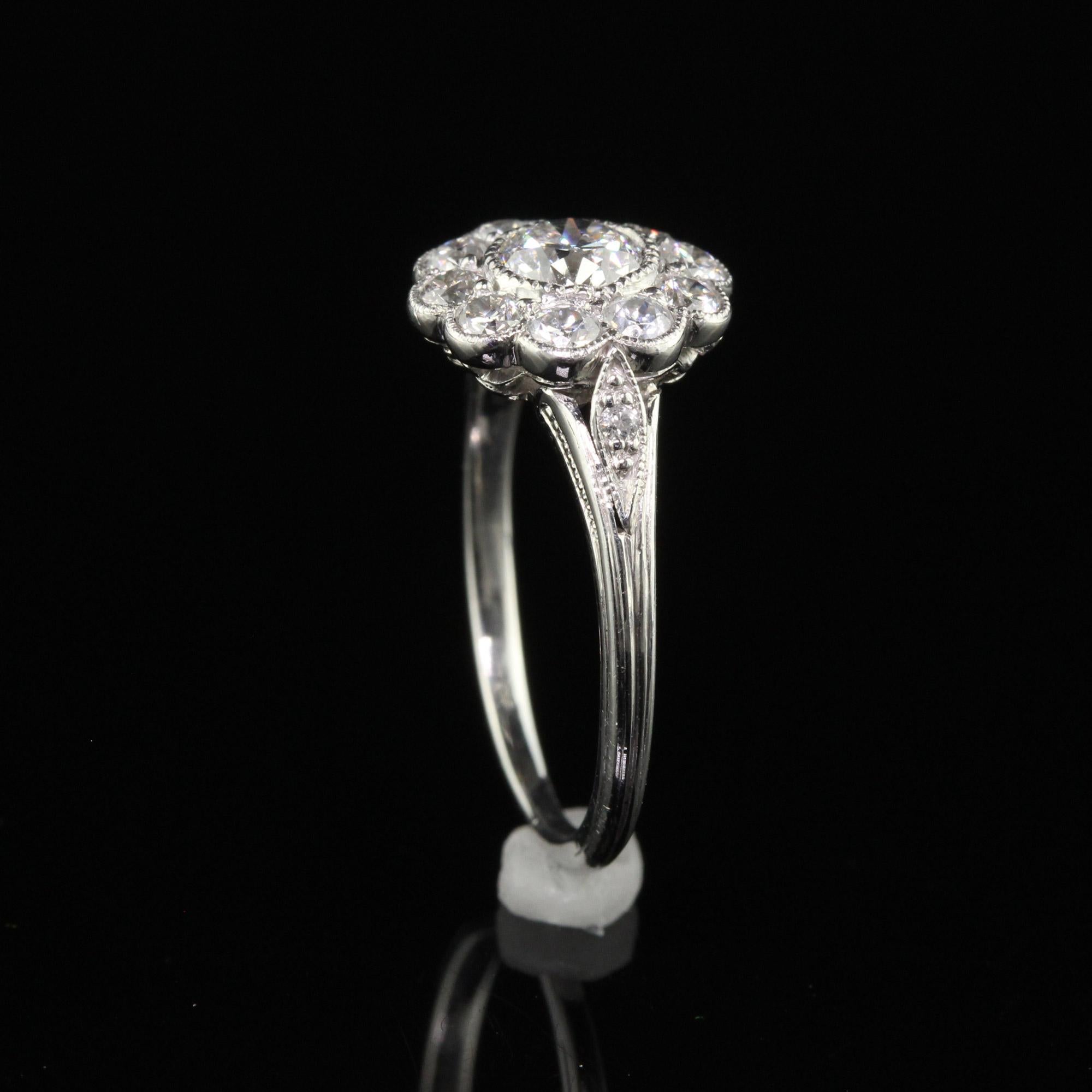 Antique Edwardian Tiffany and Co Platinum Old Euro Diamond Engagement Ring 3