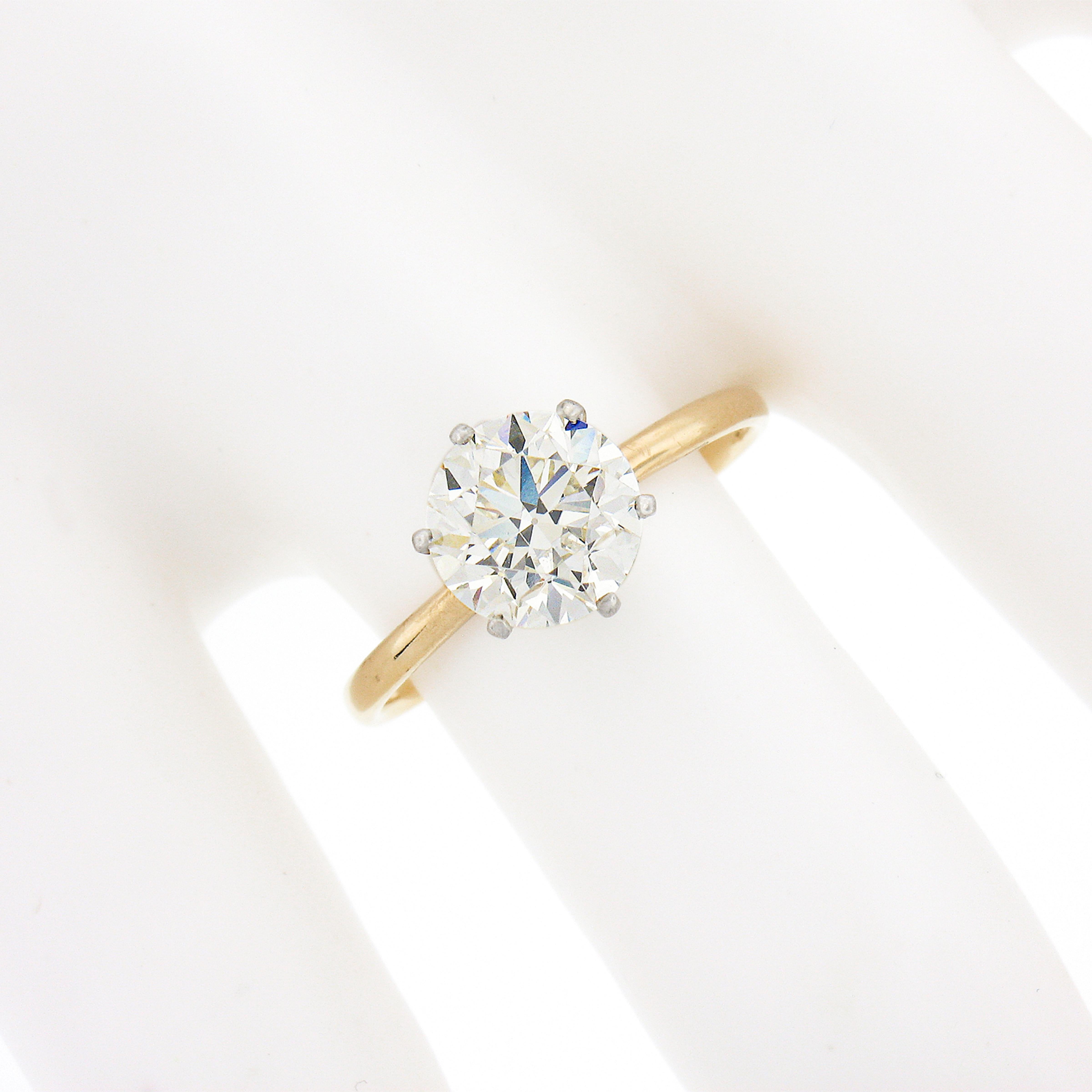 Antique Edwardian Tiffany & Co. 18k Gold Plat GIA Round Diamond Engagement Ring 2