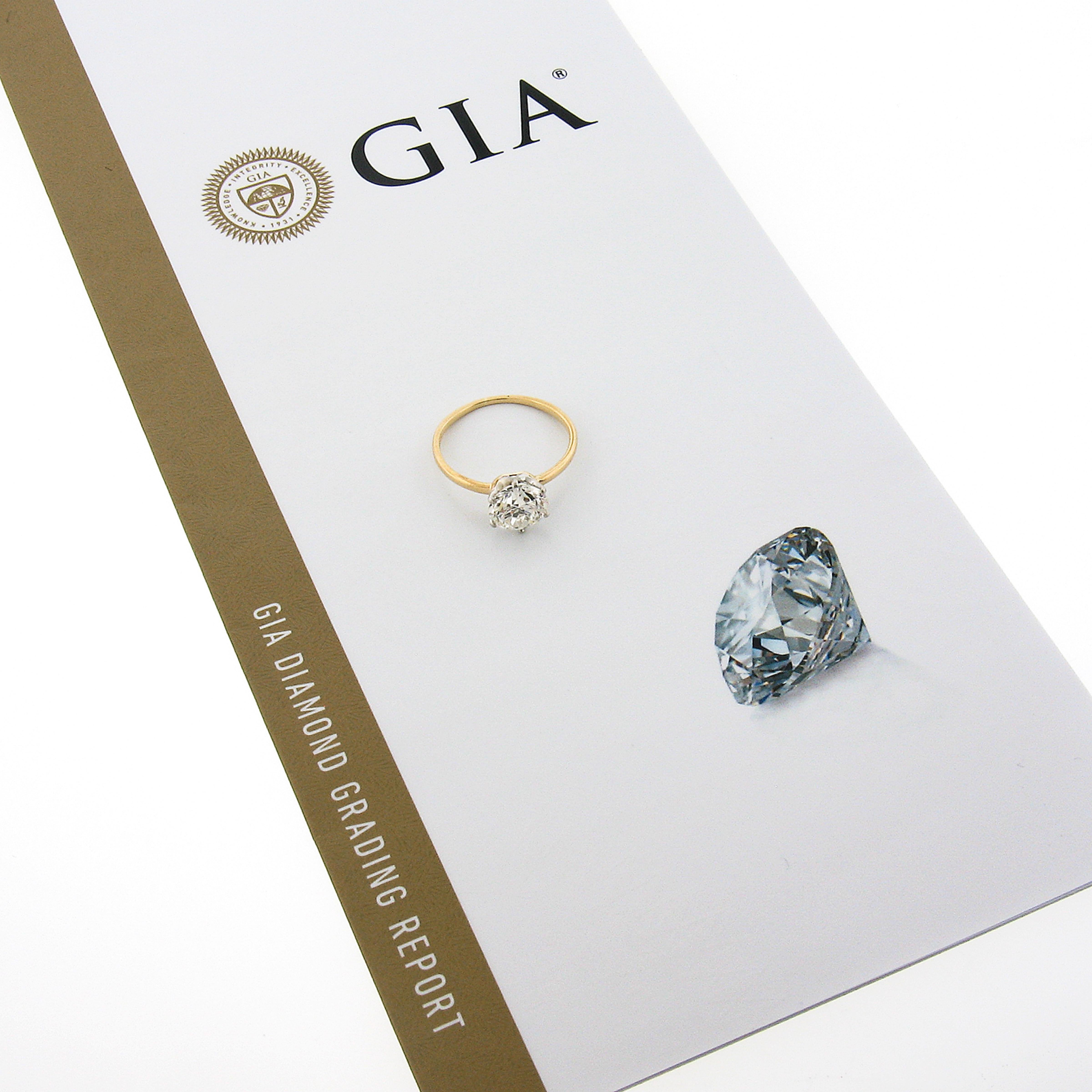 Women's Antique Edwardian Tiffany & Co. 18k Gold Plat GIA Round Diamond Engagement Ring