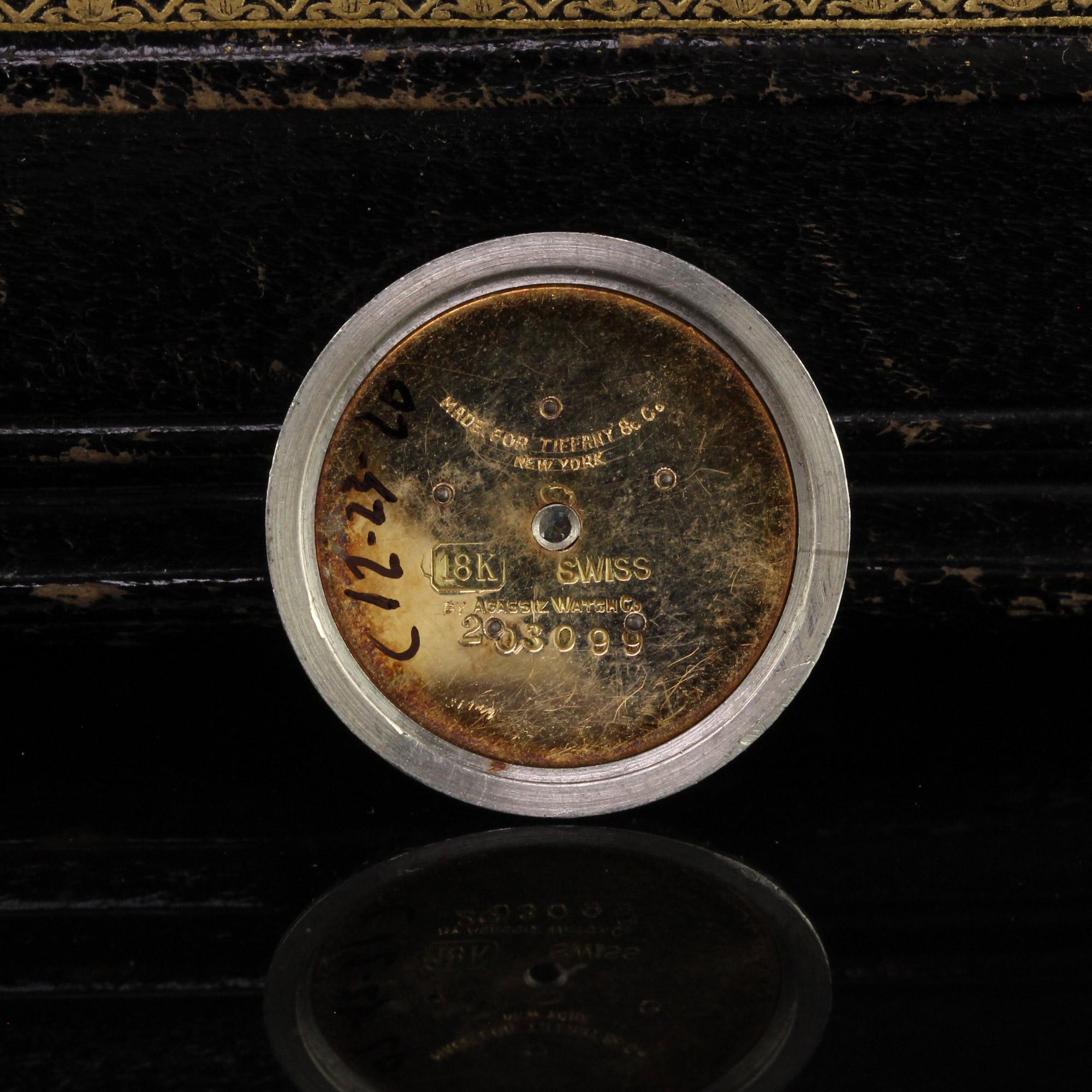 Antico Tiffany & Co. Diamante smaltato Filigrana Guilloche Orologio Collana in vendita 4