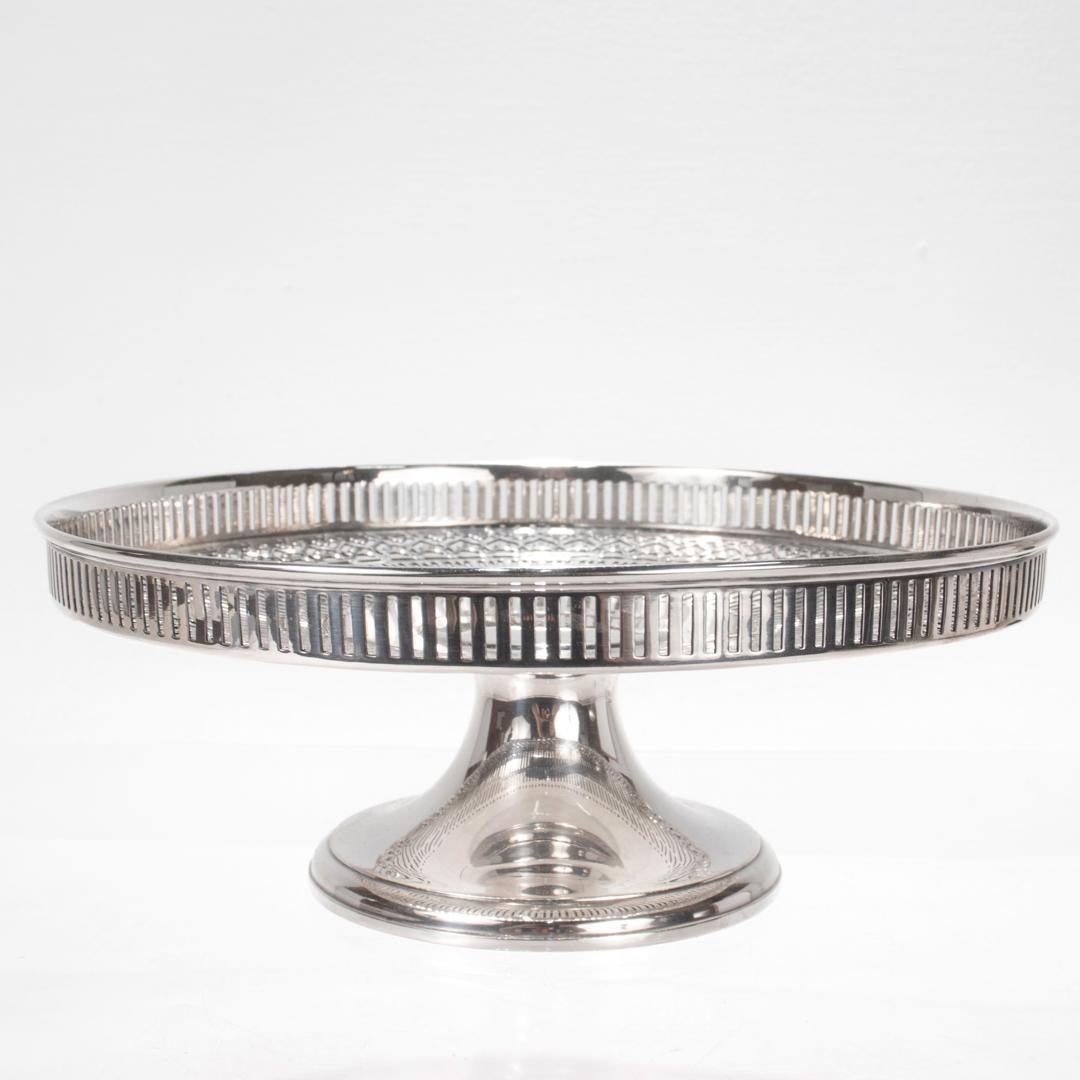 Women's or Men's Antique Edwardian Tiffany & Co. Sterling Silver Footed Cake Stand or Tazza For Sale
