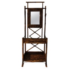 Antique Edwardian Tortoise Bamboo Vanity Dressing Table, 19th Century