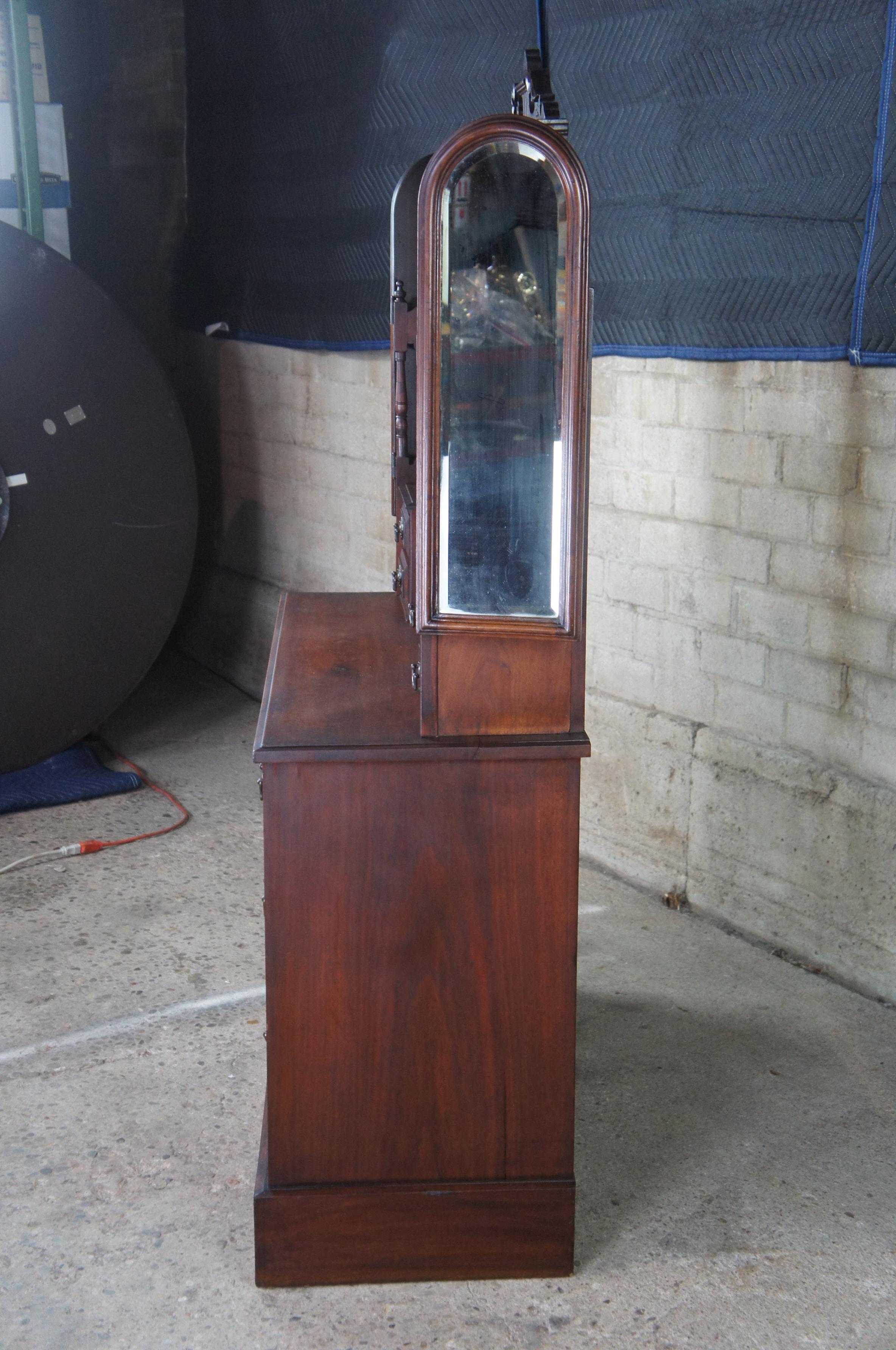 Antique Edwardian Tri Mirrored Vanity Dresser Shaving Stand Eastlake Victorian 2