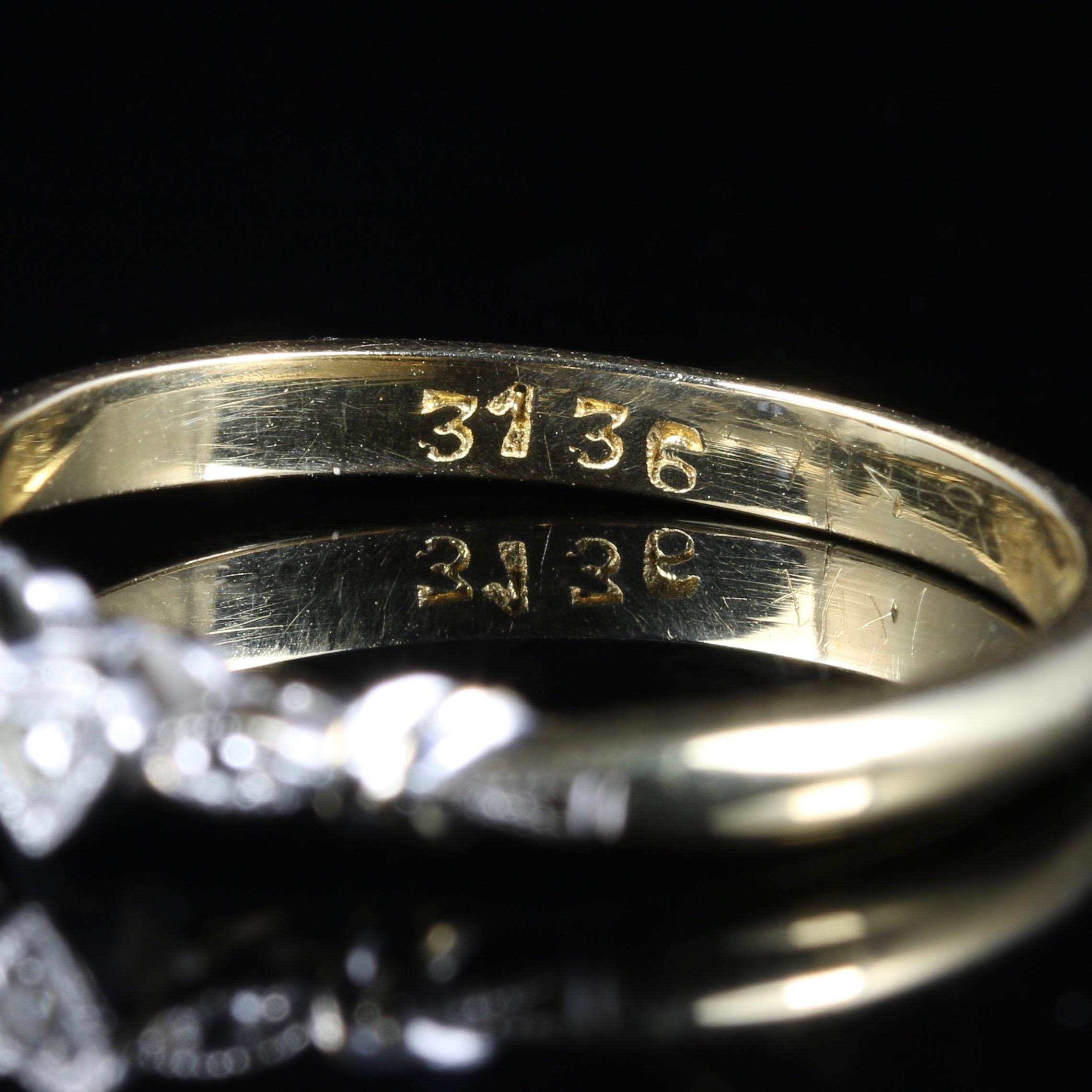 Antique Edwardian Triple Heart Diamond Ring 18 Carat Plat, circa 1915 2