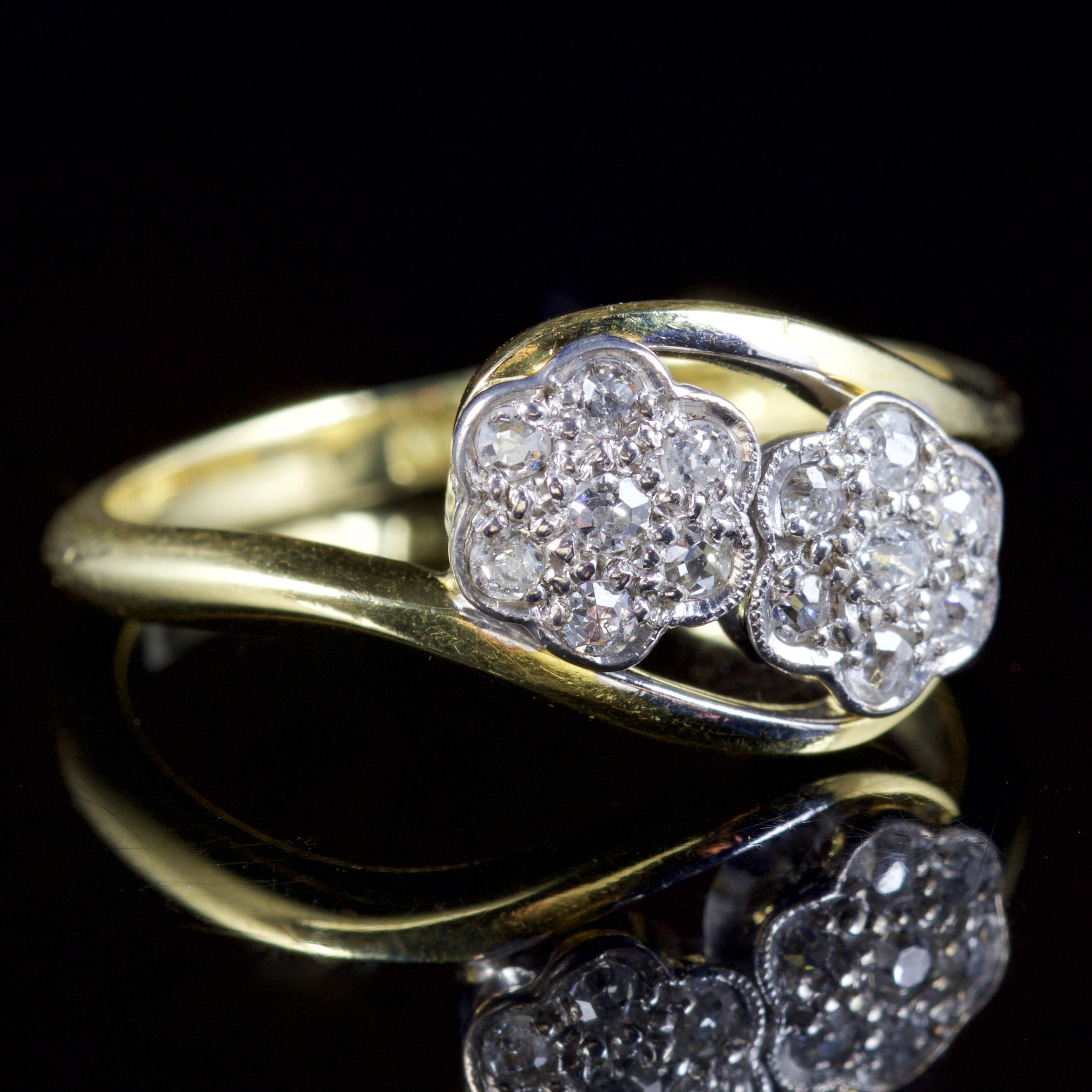 Antique Edwardian Twist Diamond Ring 18 Carat Plat, circa 1915 In Excellent Condition For Sale In Lancaster, Lancashire