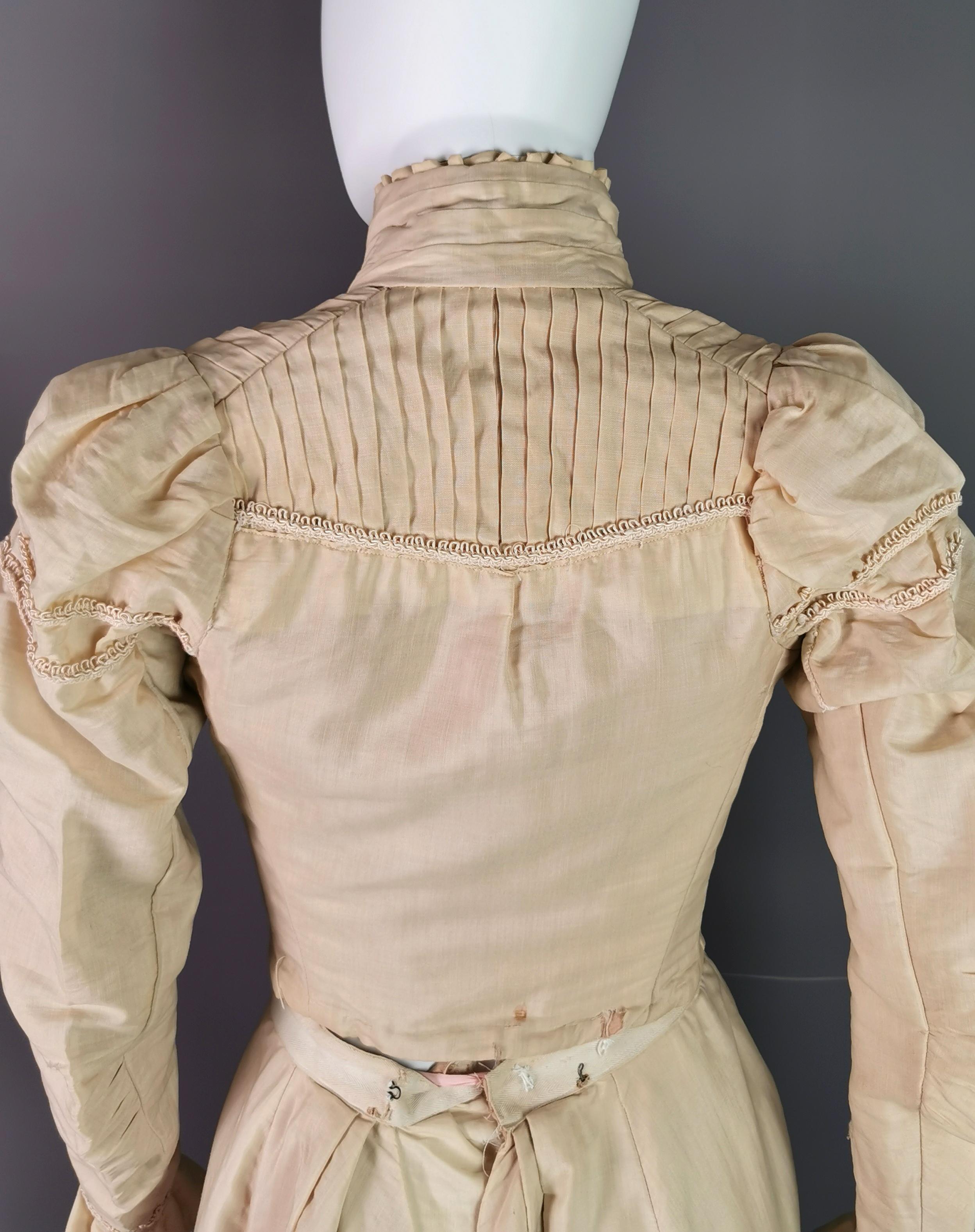 Antique Edwardian two piece walking dress, Pouter pigeon chest  2