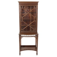 Antique Edwardian Walnut Display Cabinet, on Stand, Scotland 1900, B2598