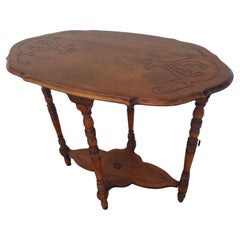 Antiker Edwardianischer Nussbaum Beistelltisch