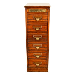 Antique Edwardian Walnut Six Drawer Shannon Filing Cabinet Co New York 1910