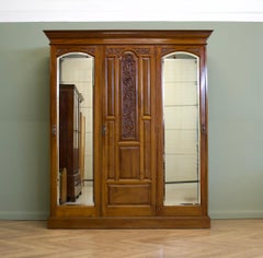 Antique Edwardian Walnut Wardrobe, 1900s