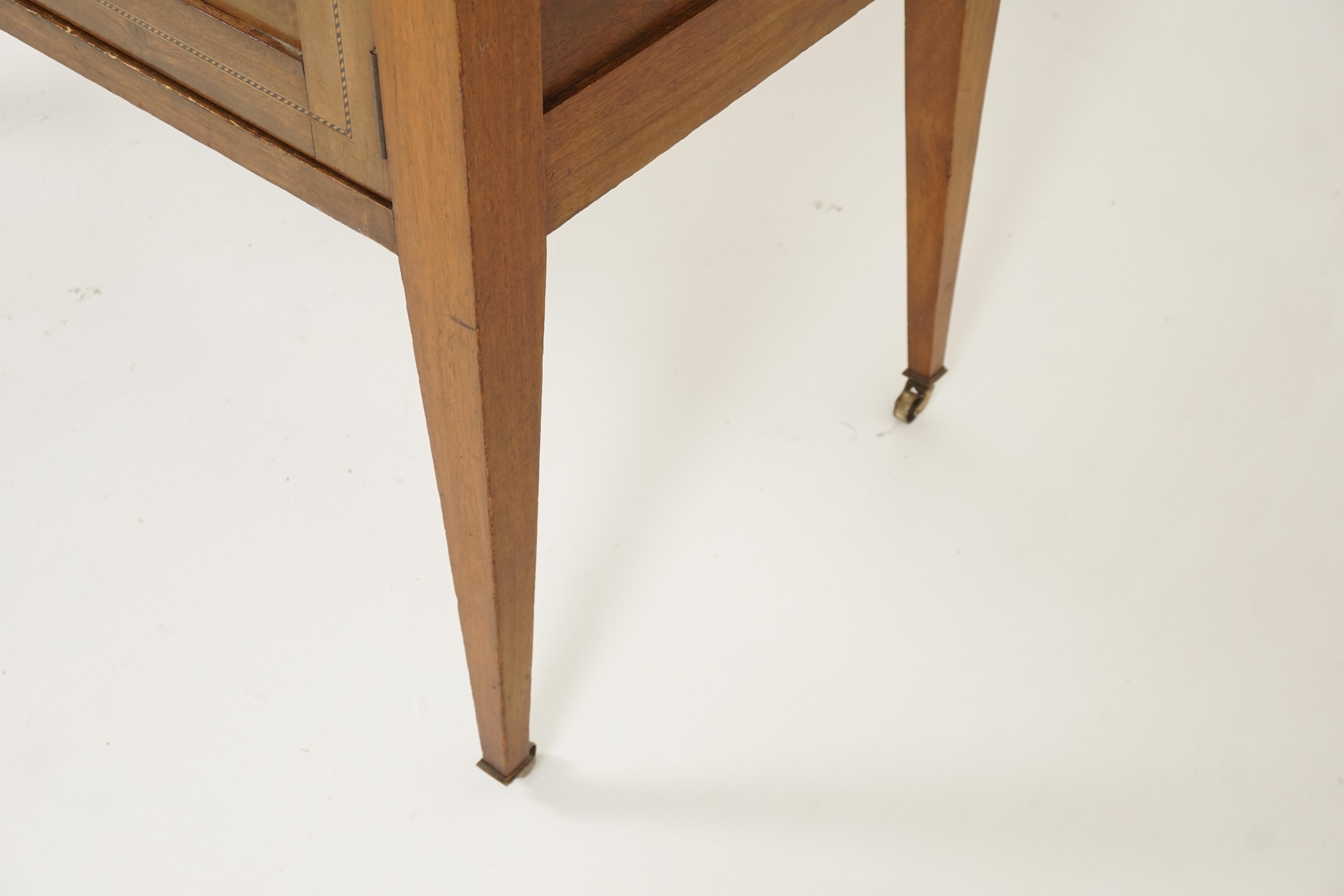 Antique Edwardian Washstand, Inlaid Walnut, Marble Top, Scotland 1910, B2706 In Good Condition In Vancouver, BC