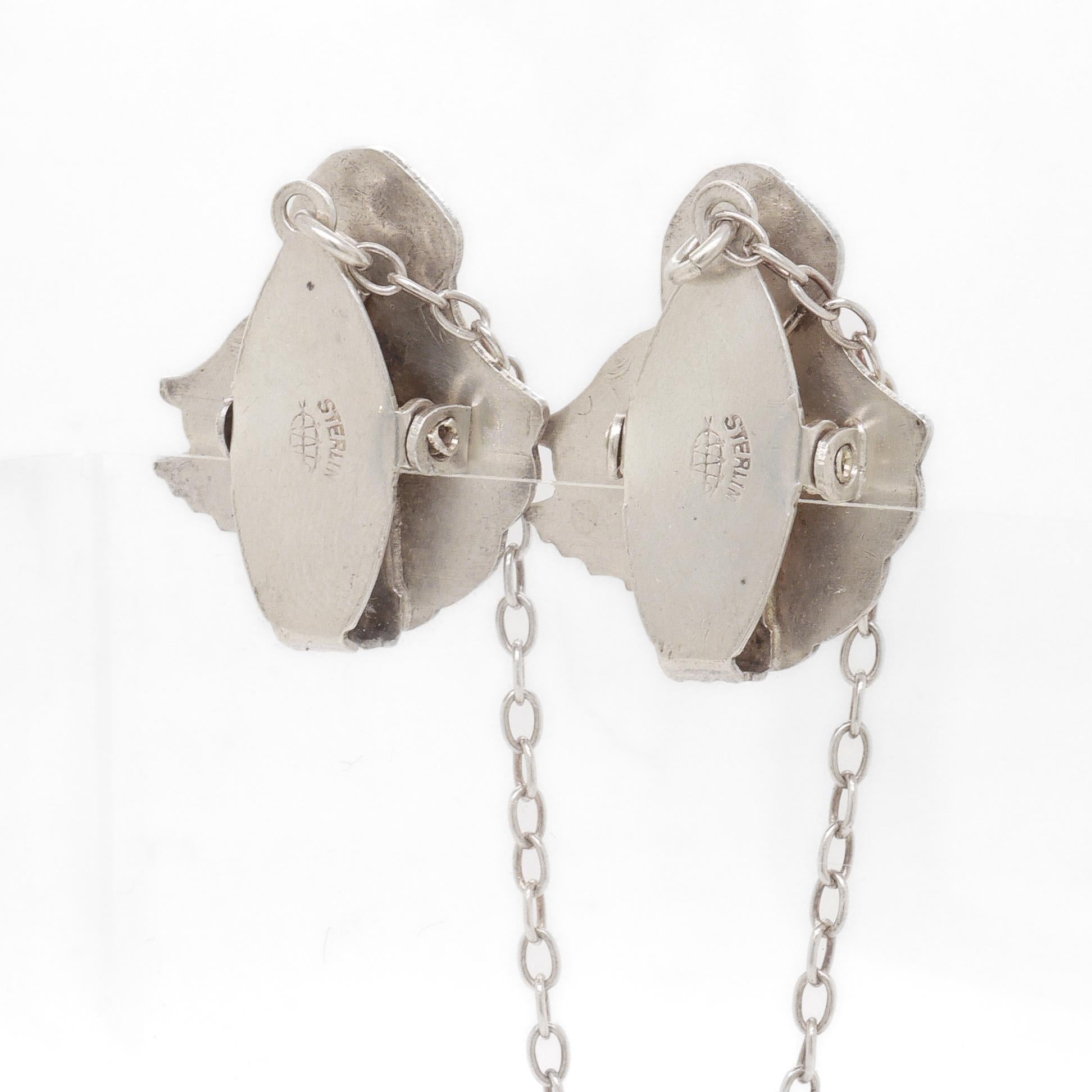 Antique Edwardian Webster Sterling Silver Figural Duck Child's Bib Holder For Sale 6