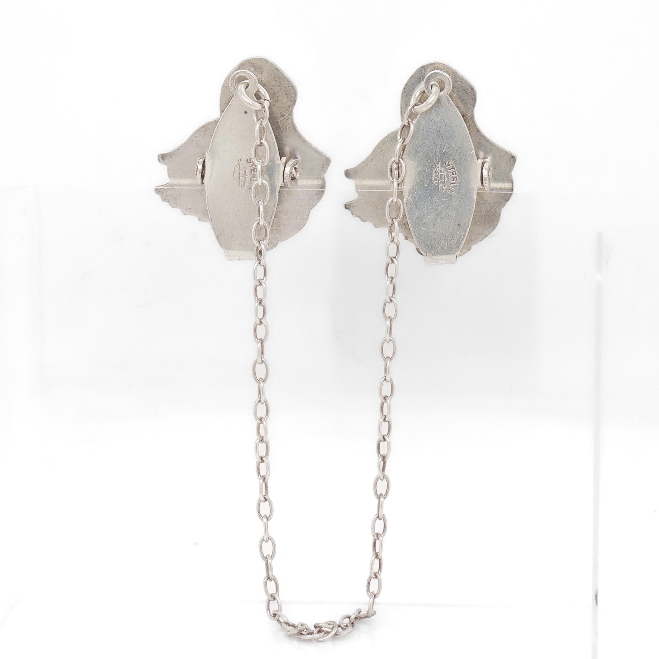 Antique Edwardian Webster Sterling Silver Figural Duck Child's Bib Holder For Sale 5