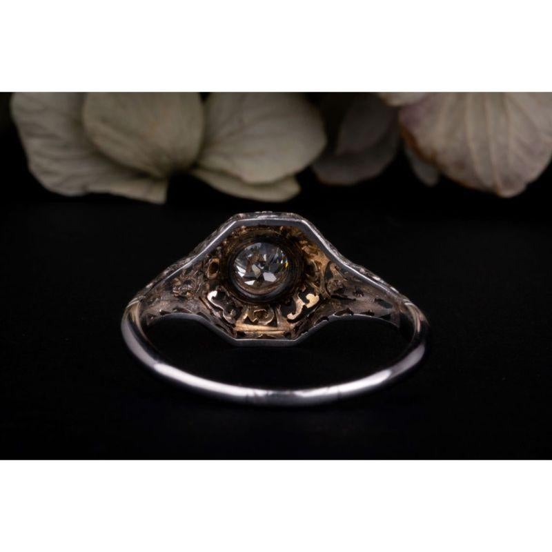 For Sale:  Antique Edwardian White Gold 0.3ct Diamond Solitaire Engagement Ring, Early 1900 5