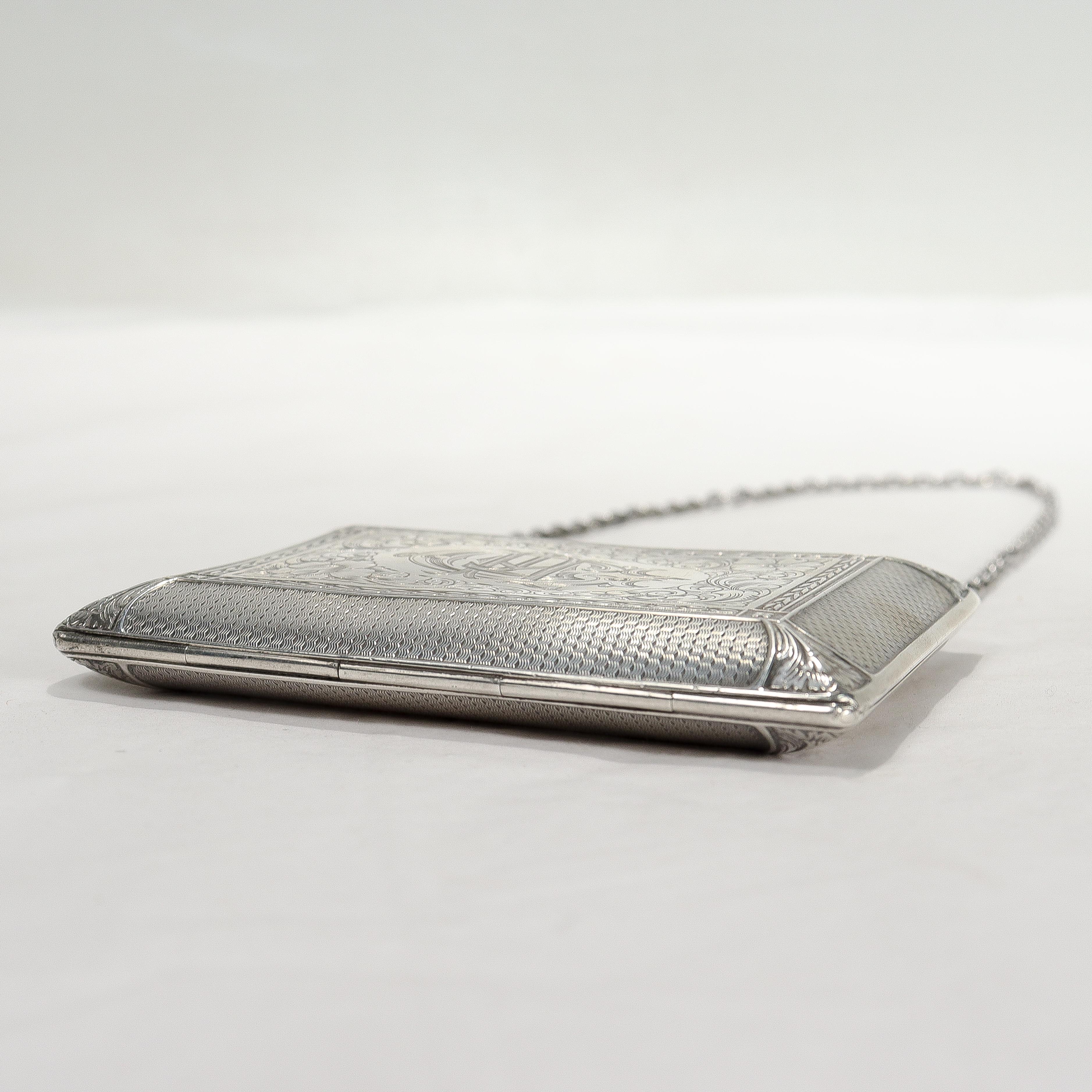Antique Edwardian William B Kerr Sterling Silver Purse or Lady's Evening Bag For Sale 4