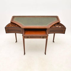Antique Edwardian Leather Top Writing Table / Desk