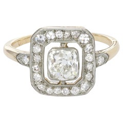 Antique Edwardian Yellow and White Gold Engagement Ring