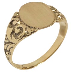 Antiker Edwardianischer Gelbgold Siegelring
