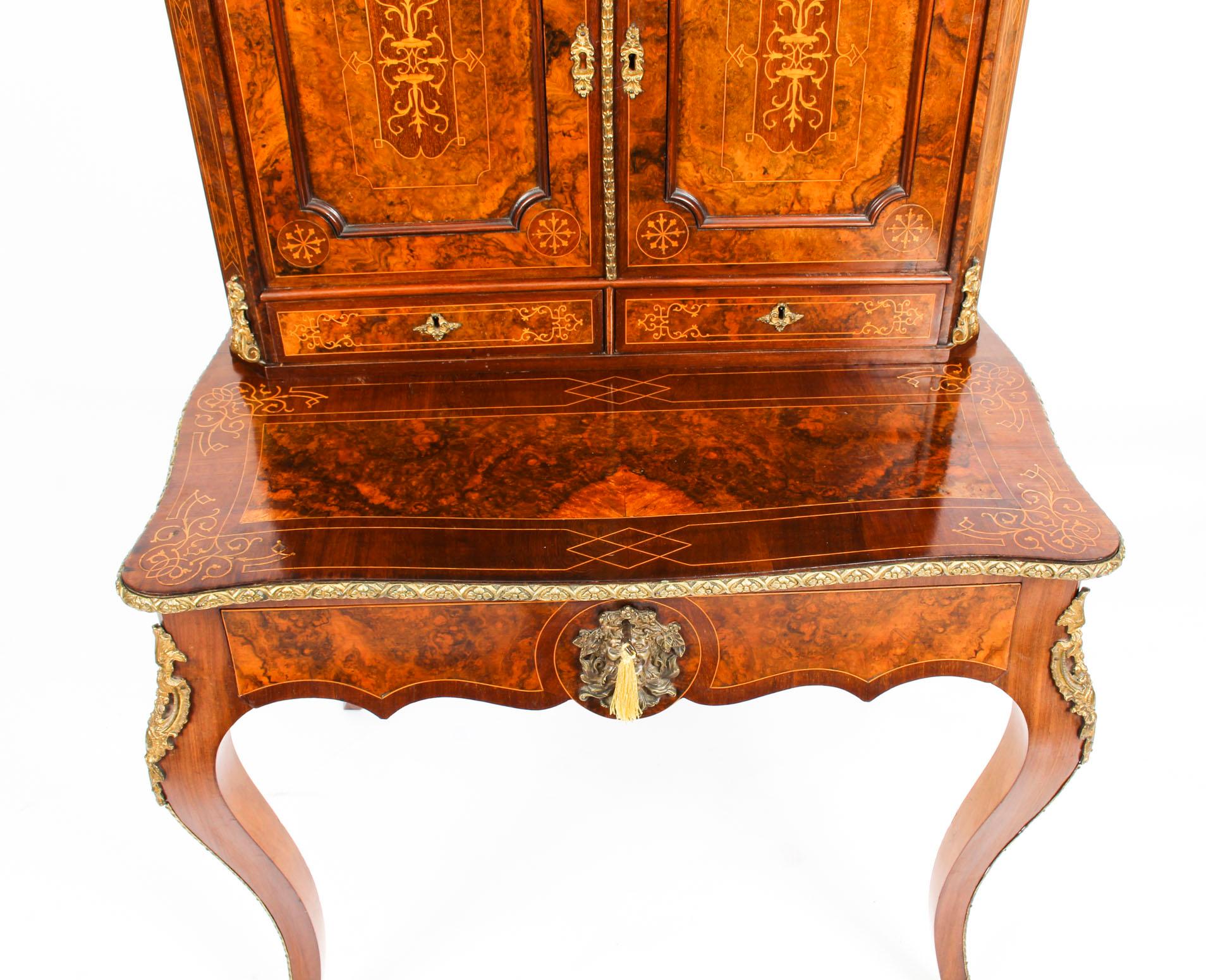 Antique Edwards & Roberts Marquetry Bonheur Du Jour Ladies Writing Desk In Good Condition In London, GB