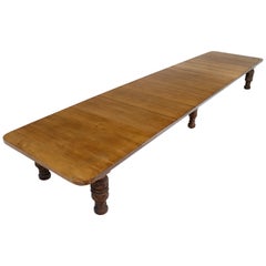 Used Edwards & Roberts Victorian Oak Extending Dining Table and 7 Leaves