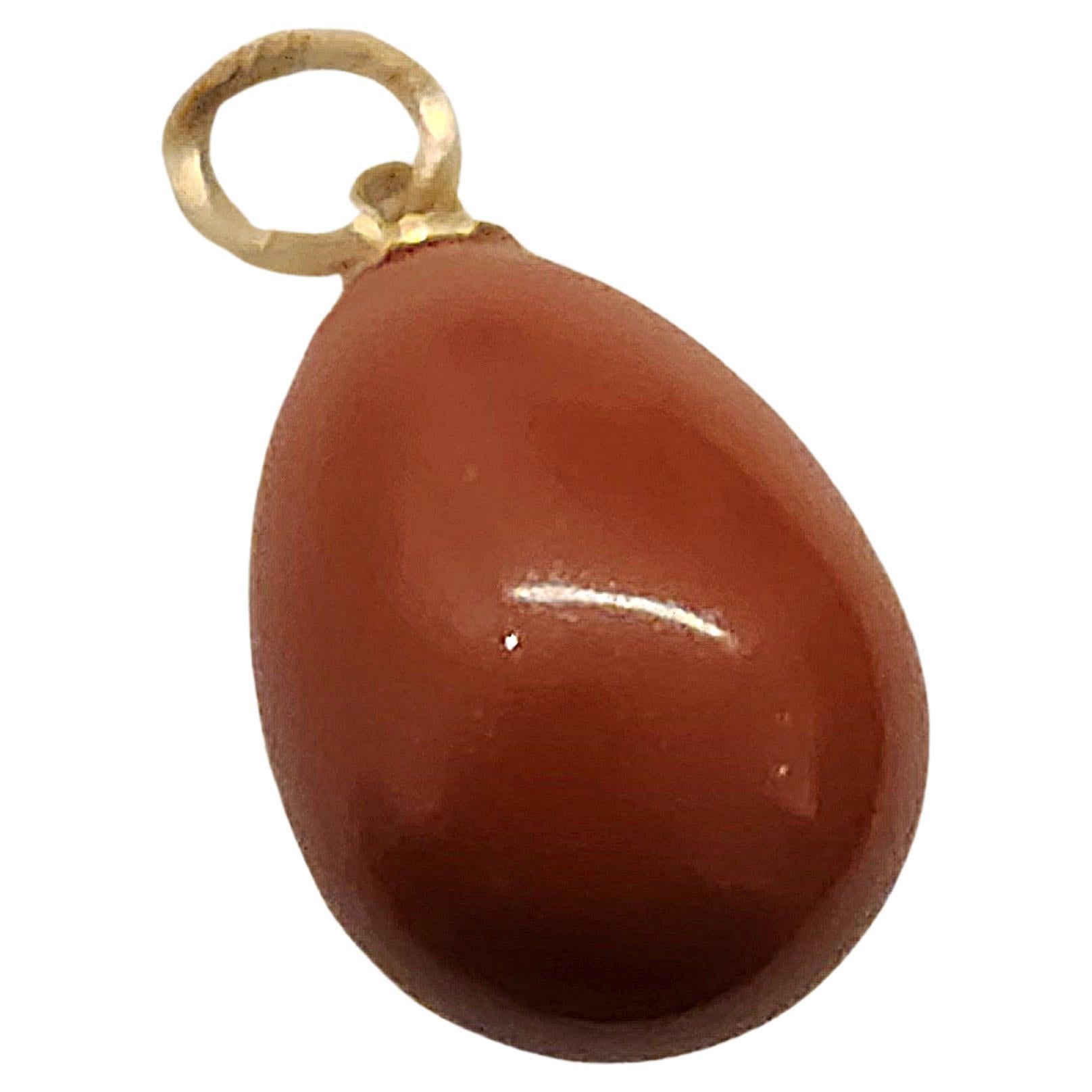 da uomo o donna Ciondolo d'oro con uovo edwerdiano antico in vendita