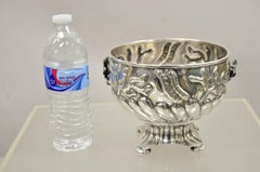 Antique E.G. Webster & Co Silver Plated Repousse Footed Round Bowl