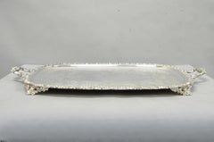 Antike E.G. Webster & Son Viktorianisch Versilbert Floral Repousse Serviertablett