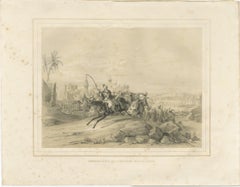 Antique Egyptian Cavalry Battle Scene from Maximilian in Bavaria, 1846