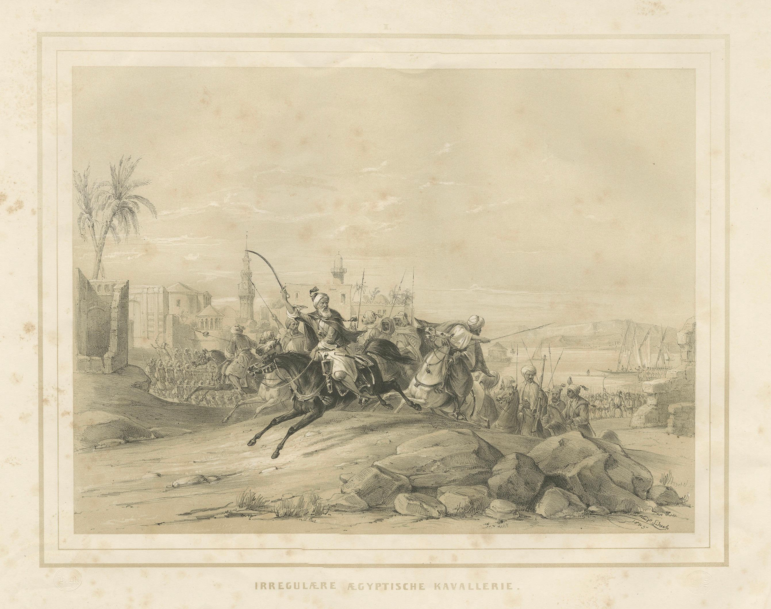 Antike ägyptische Kavallerie-Schlachtszene aus Maximilian in Bayern, 1846 (Deutsch) im Angebot