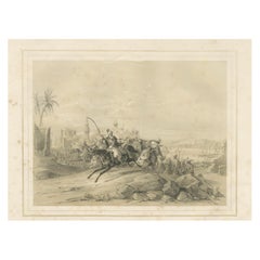 Antique Egyptian Cavalry Battle Scene from Maximilian in Bavaria, 1846