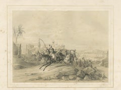Antique Egyptian Cavalry Battle Scene from Maximilian in Bavaria, 1846