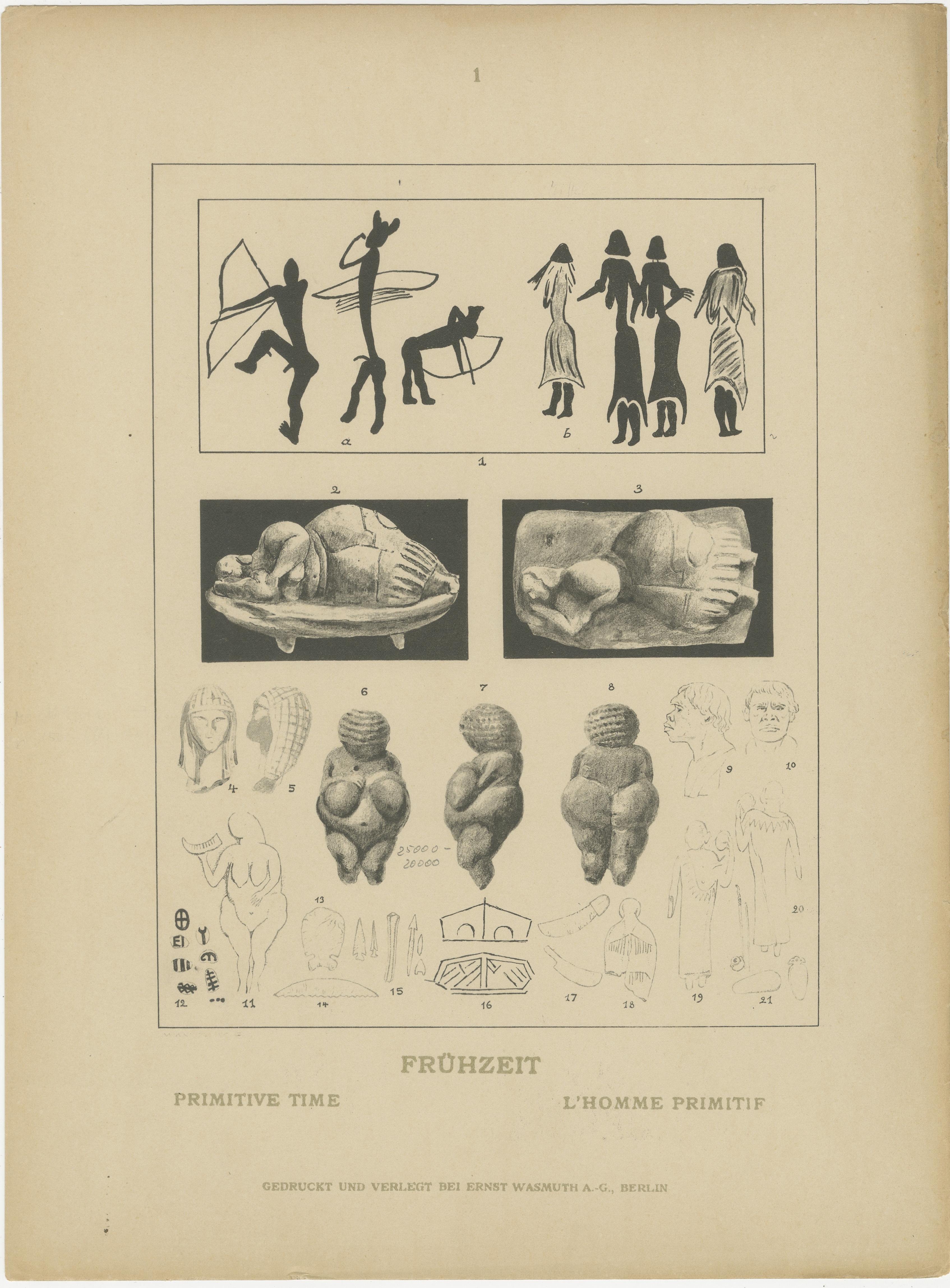 Vollständiger Satz von 10 antiken Tafeln über das primitive und alte Ägypten von Max Tilke, um 1900

Dieser beeindruckende vollständige Satz von zehn antiken Tafeln bietet einen detailreichen visuellen Überblick über die frühe menschliche Kultur und