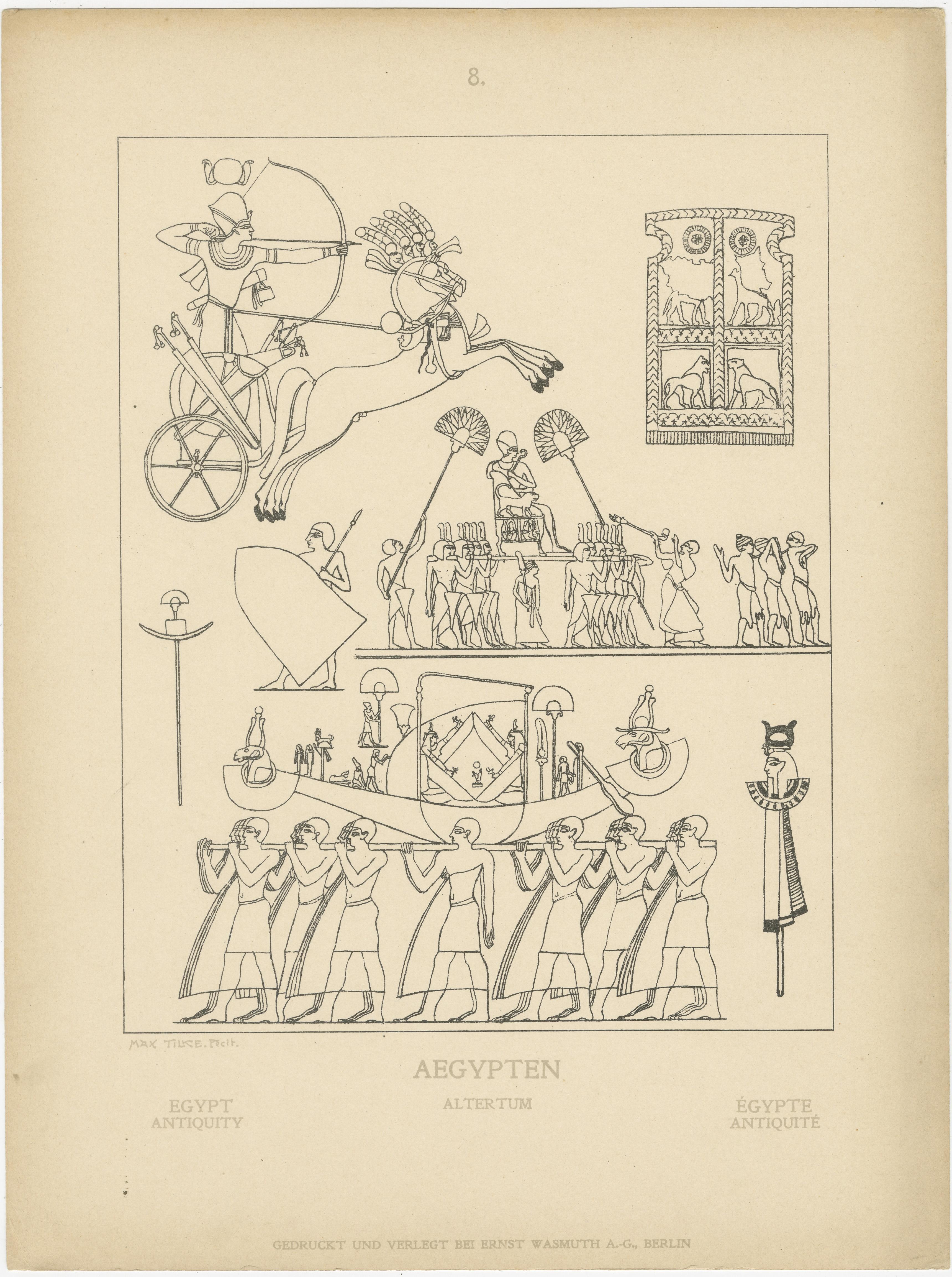 Antike ägyptische Kostüm-, Kultur- und Primitivzeittafeln, um 1900 im Angebot 3