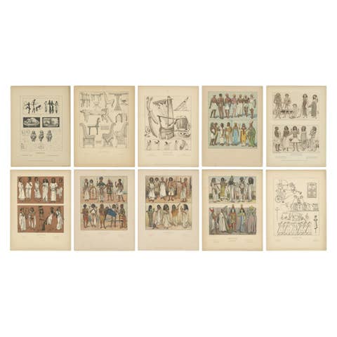 Antique Egyptian Costume, Culture and Primitive Time Plates, c.1900