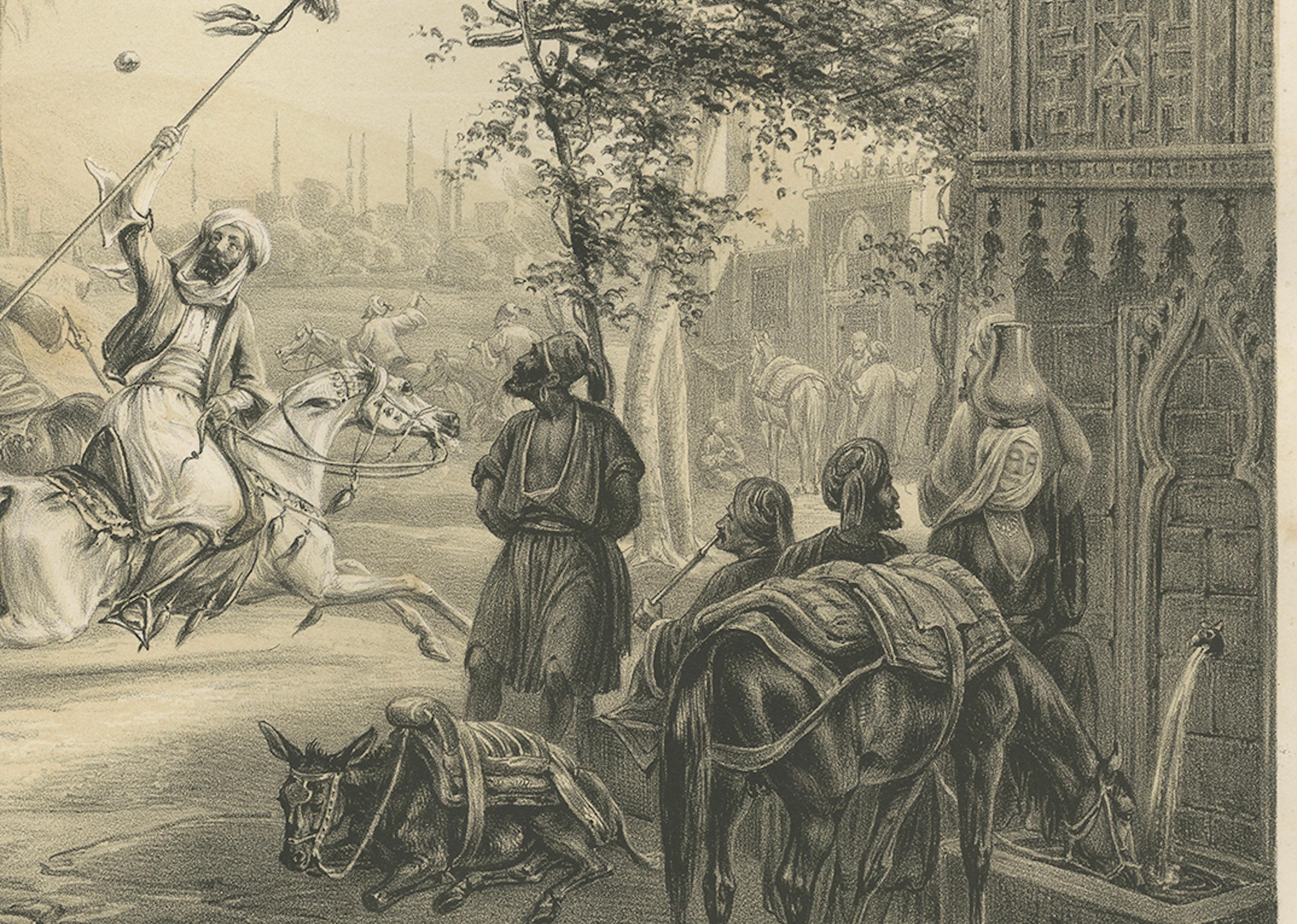 Antico gioco di cavalieri egiziani con giavellotto, scena di Maximilian, 1846 in vendita 2