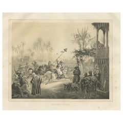 Antico gioco di cavalieri egiziani con giavellotto, scena di Maximilian, 1846
