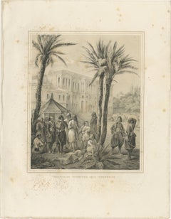 Antique Egyptian Infantry Guard Scene from Maximilian in Bavaria, 1846