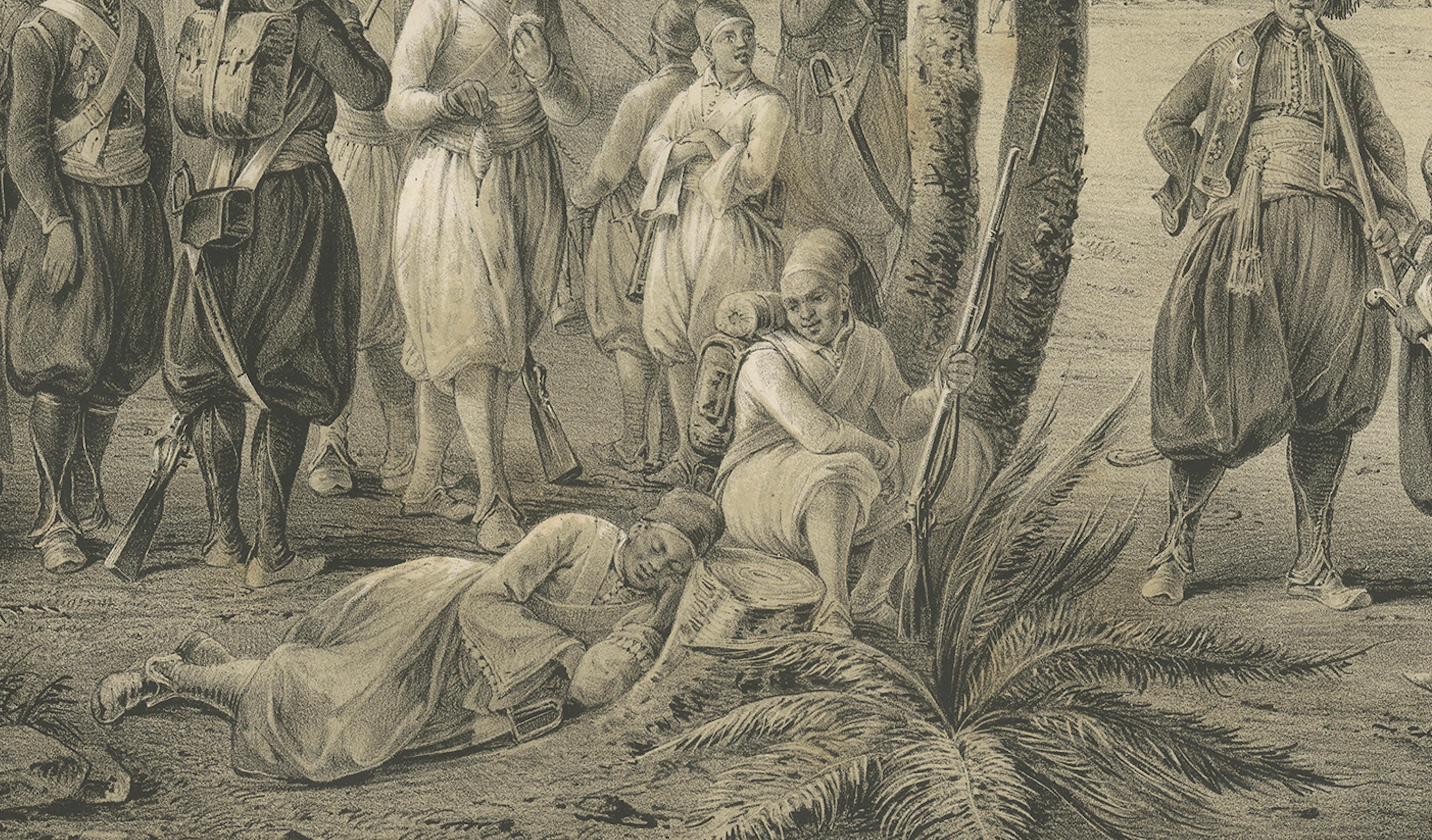 Antike ägyptische Infanterie-Garde-Szene aus Maximilian in Bayern, 1846 (19. Jahrhundert) im Angebot