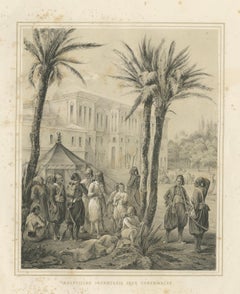 Antique Egyptian Infantry Guard Scene from Maximilian in Bavaria, 1846