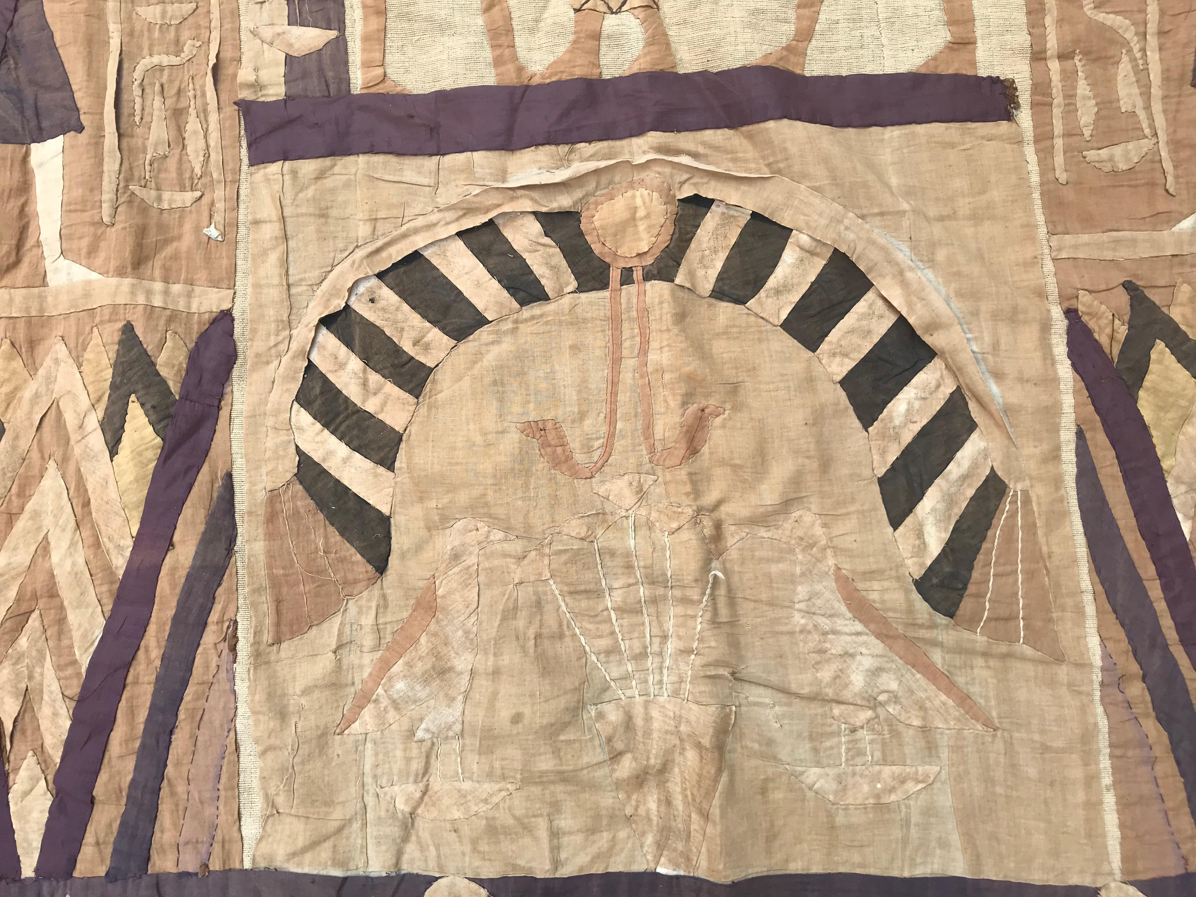 Antique Egyptian Patchwork Tapestry In Fair Condition In Saint Ouen, FR