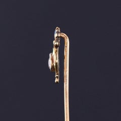 Antique Egyptian Revival Diamond and Enamel Stickpin of 14k Gold