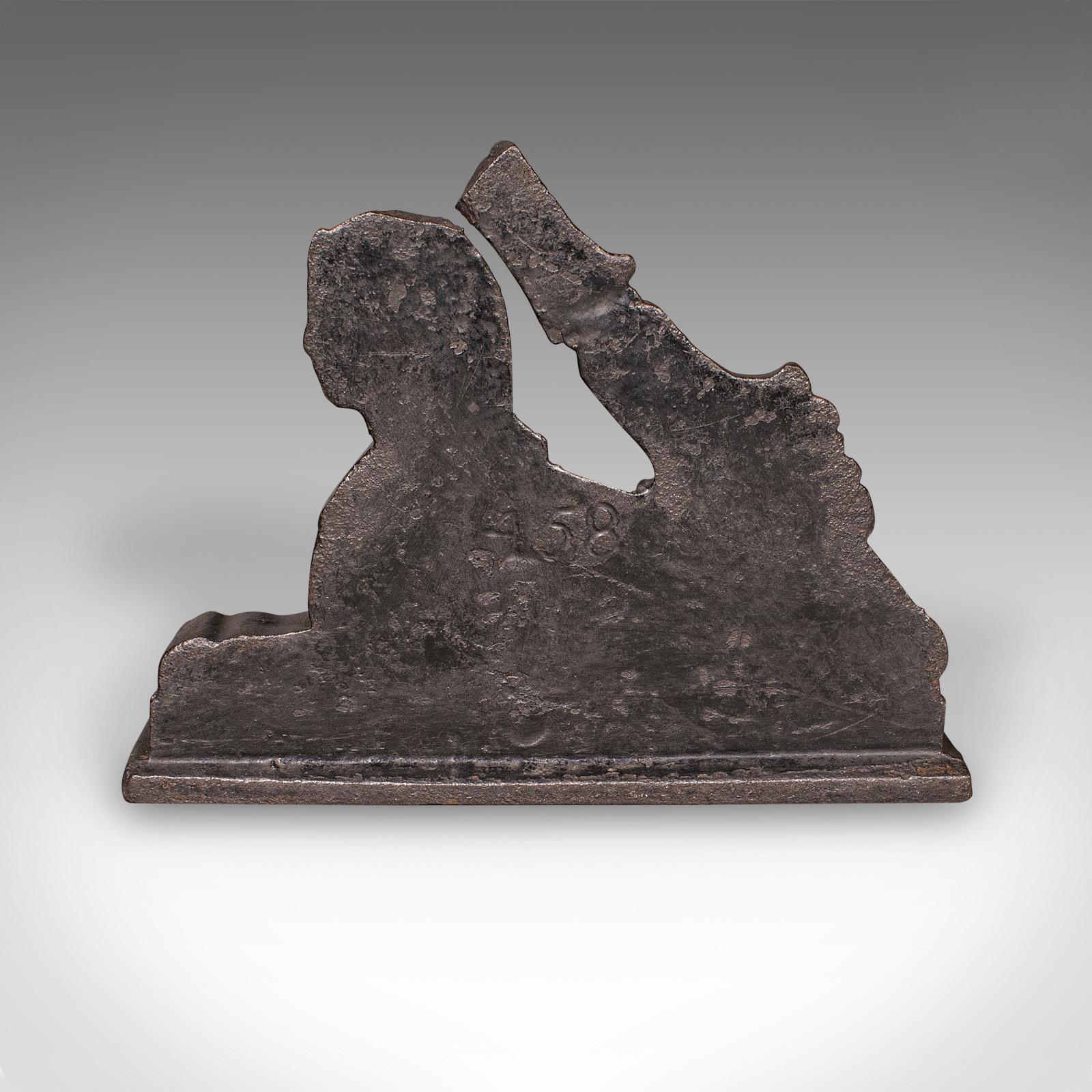 Mid-19th Century Antique Egyptian Revival Doorstop, English Cast Iron Sphinx, Regency, Circa 1830 For Sale