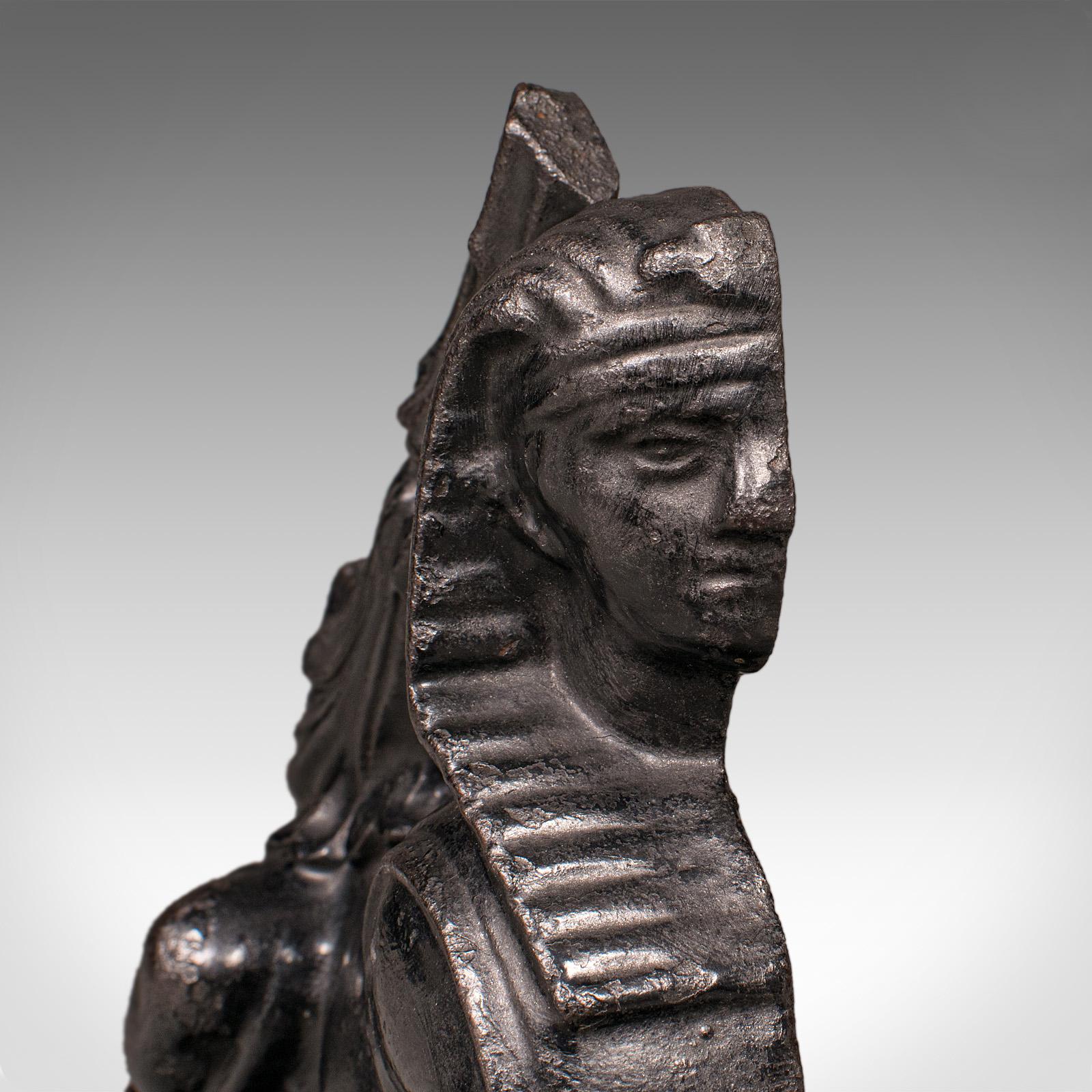Antique Egyptian Revival Doorstop, English Cast Iron Sphinx, Regency, Circa 1830 For Sale 2