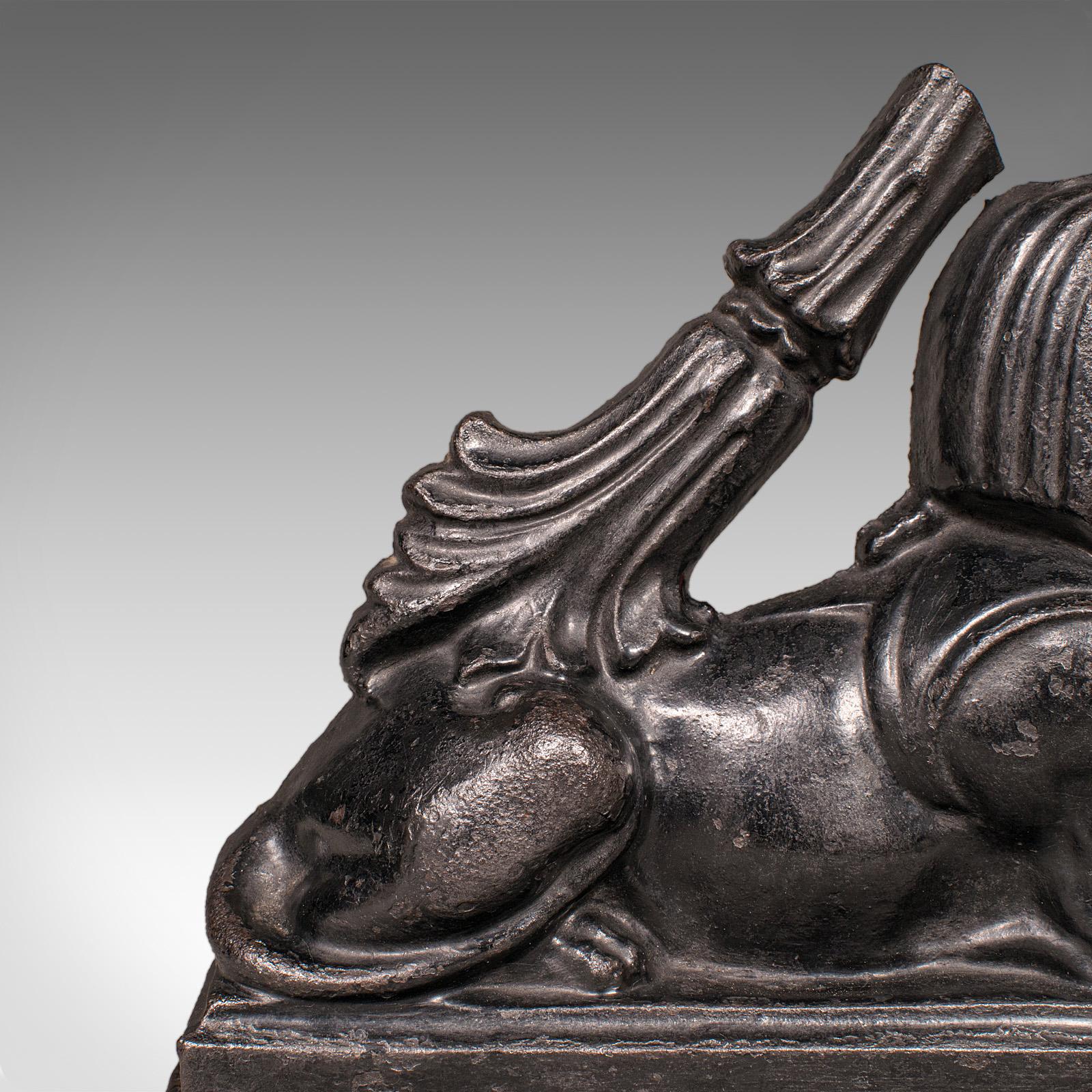 Antique Egyptian Revival Doorstop, English Cast Iron Sphinx, Regency, Circa 1830 For Sale 4