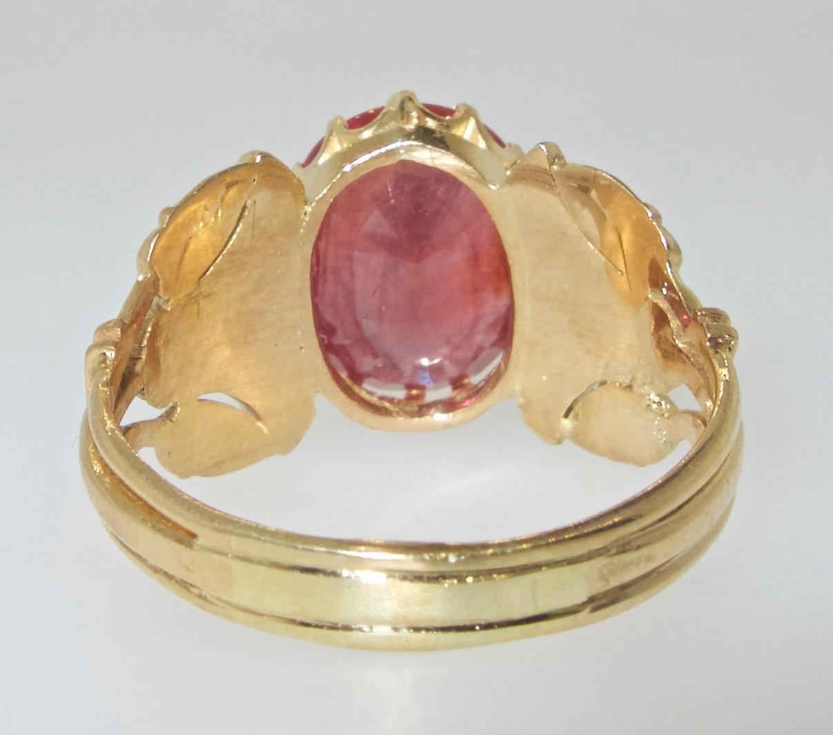 Antique Egyptian Revival Fire Opal and Gold Ring, circa 1915 3